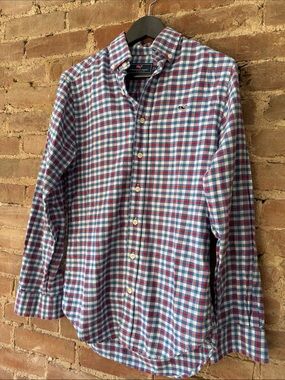 Vineyard Vines Men's Blue & Red Plaid Button-Down Shirt XS size
